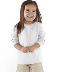 Rabbit Skins® Toddler Crew Neck Long-Sleeve Fine Jersey T-Shirt - 3302, Size: 3 Years, Color: White | Michaels