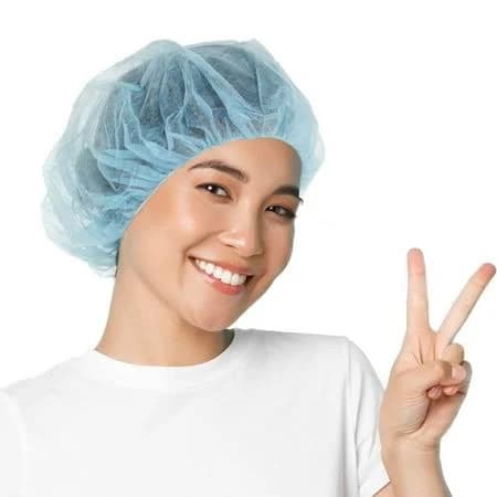 Disposable Polypropylene Hair Caps with Elastic Edge (100 Pack)