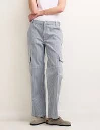 Striped Cargo Utility Jean