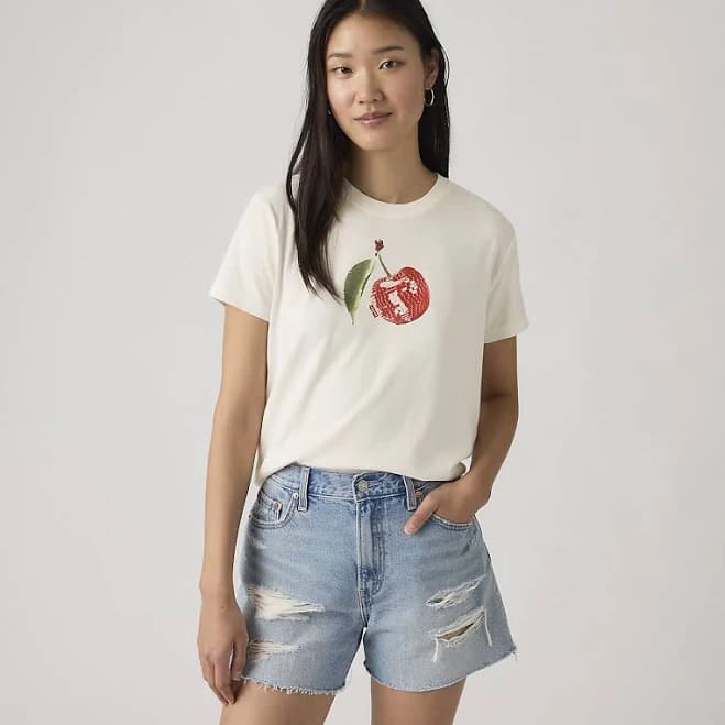 Levi's Graphic Favorite Short Sleeve Tee T-Shirt - Women's - White L