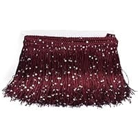 Amazon.com: YYCRAFT 8" Hoogram Sequin Chainette Tassel Fringe Trim by The Yard Garland Dance Costume Trimming Party Decoration(5 Yards,Emerald Green