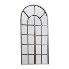 DecMode Brown Metal Arched Window Pane Room Wall Mirror, 24" x 2" x 48" - Walmart.com