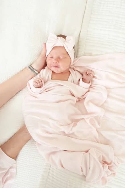 Pearl Pink Bamboo Waffle Oversized Swaddle Blanket