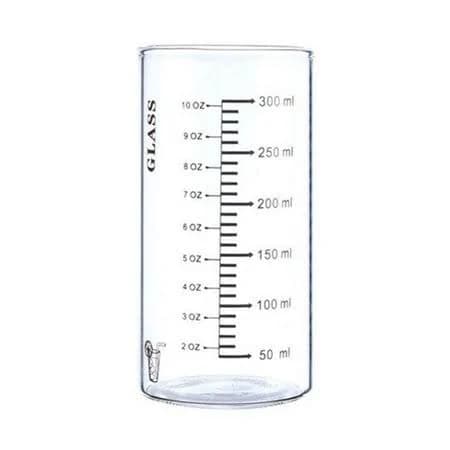 Glass Measuring Cup 10.1Oz High Borosilicate Graduated Beaker with Scale Markings for teen Milk Powder Daily Drinking Microwave Safe Kitchen