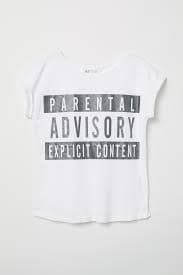 White/Parental Advisory Printed T-shirt for kids | H&M