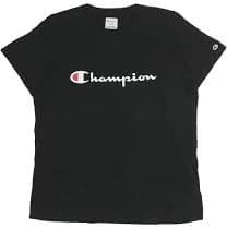 CHAMPION Mens Black XL Graphic T-Shirt Short Sleeve Crew Neck Logo Printed