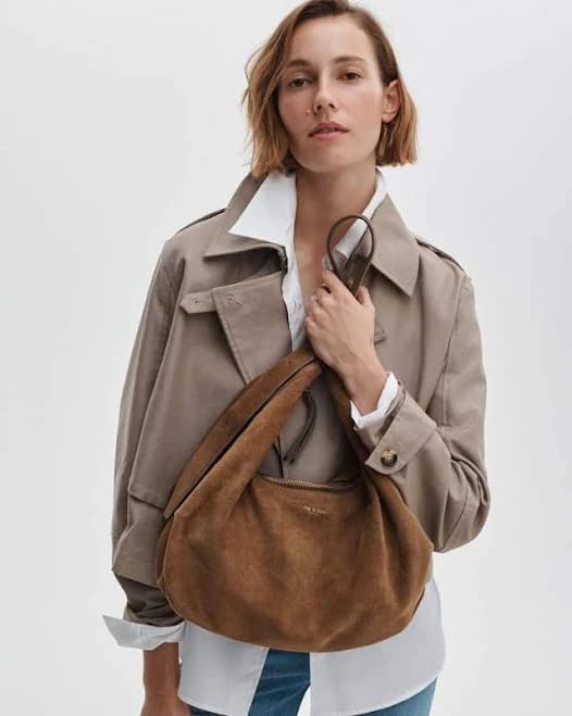 rag & bone Women's Large Hudson Suede Hobo Bag