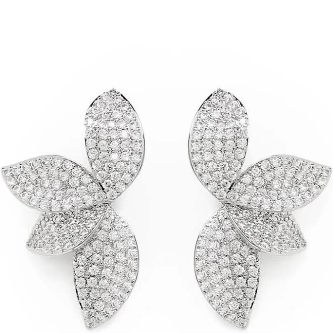 Shashi Alisa Sterling Silver Rhinestone Drop Earrings
