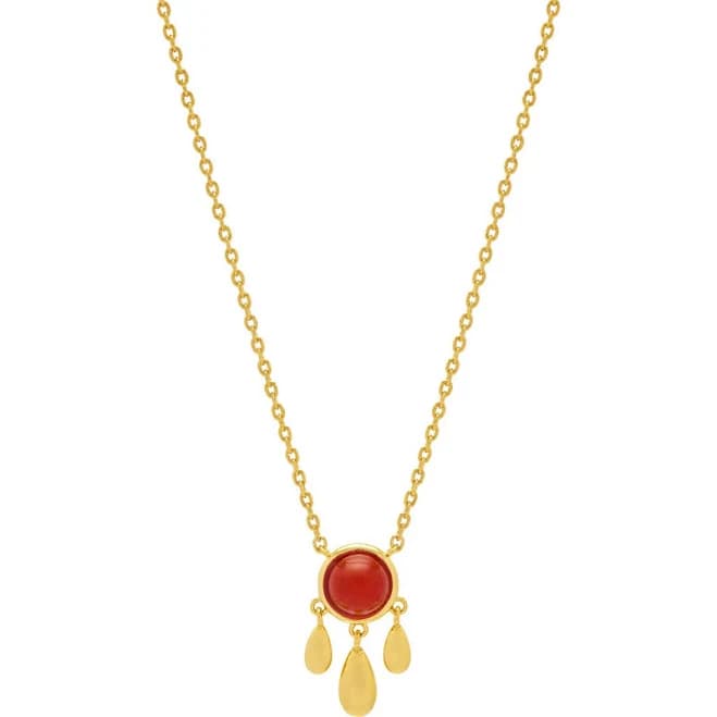 Estella Bartlett Semiprecious Stone & Droplet Pendant Necklace