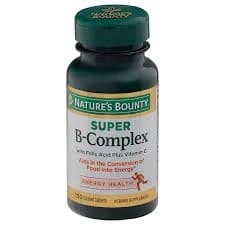 Nature's Bounty Vitamin B-Complex Super w/Folic Acid + Vitamin C Tablets
