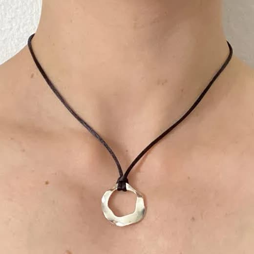Heart Shape Long Pendant Necklace for Women Silver Plated Irregular Heart Hollow Necklace Adjustable Black PU Leather Rope Long Chain Necklace for Women Gifts Jewelry