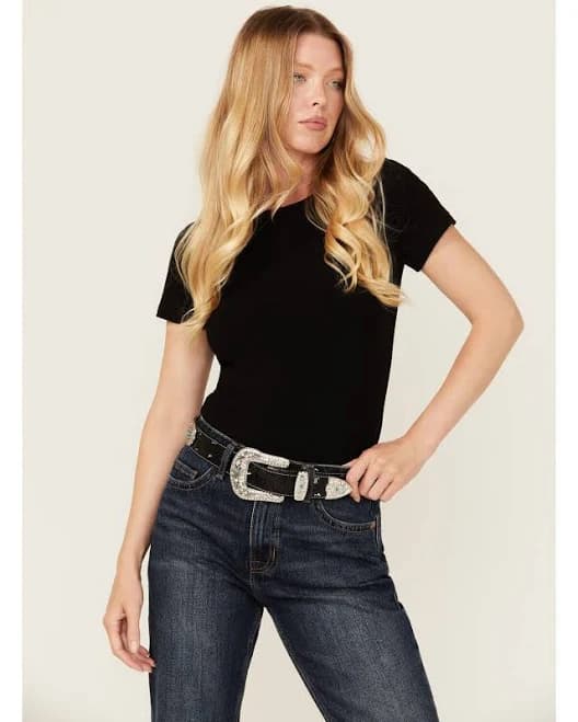 Shyanne Women's Underlay Concho Studded Tooled Belt