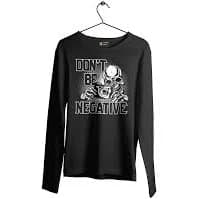 Men`s longsleeve in black with "Be positive" print