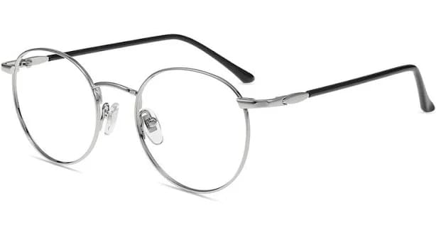 Firmoo Silver Round Prescription Glasses Metal Frame YSL1230