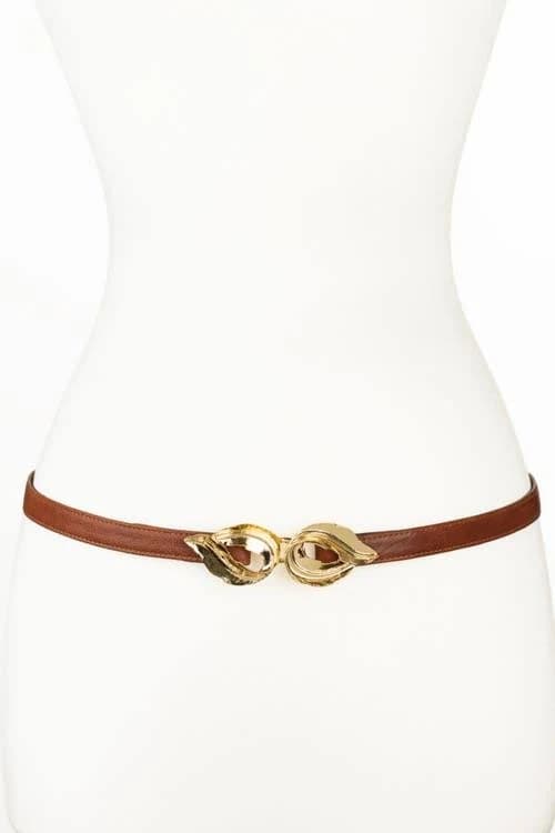 Raina Belts Lauren Leaf Buckle Leather Belt