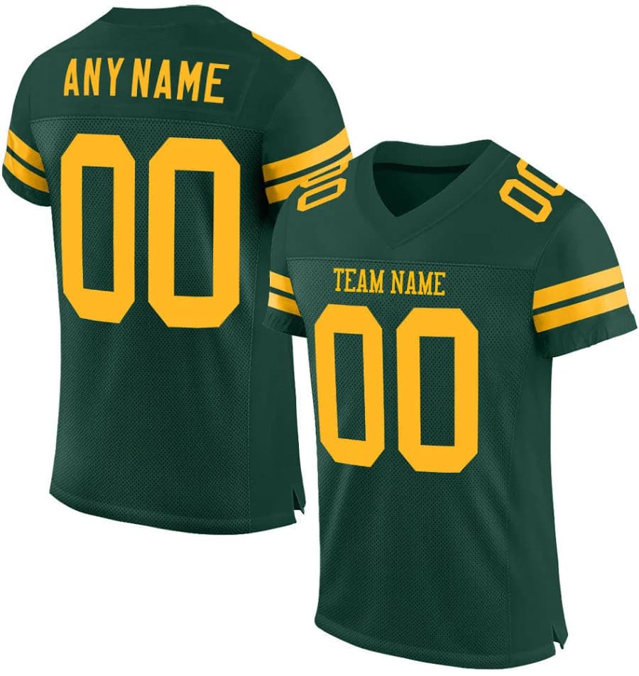 Custom Green Gold Authentic Football Jersey s