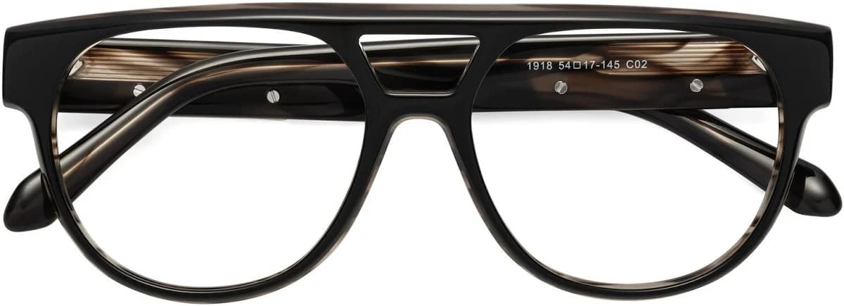Double Bridge Grandpa Acetate Full-Rim Glasses
