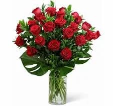 Red Roses with Modern Foliage (24)