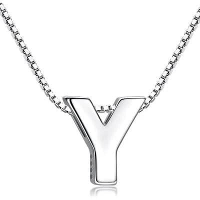 925 Sterling Silver Personalized Initial Y Necklace