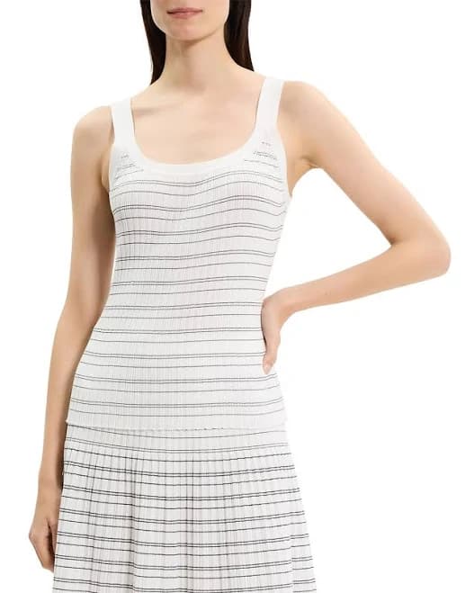 Theory Women's Ribbed Contrast Stripe Tank