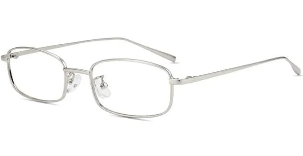 Firmoo Silver Rectangle Prescription Glasses Metal Frame M84461