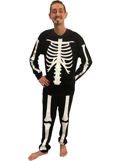 MJC International Men's Skeleton 2-Piece Cotton Pajama Set