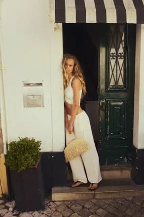 H&M Ladies Wide-leg Drawstring Pants