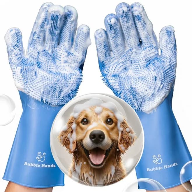 Bubble Hands Dog Washing Gloves