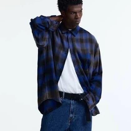 H&M Men's Relaxed-Fit Cotton-Blend Shirt
