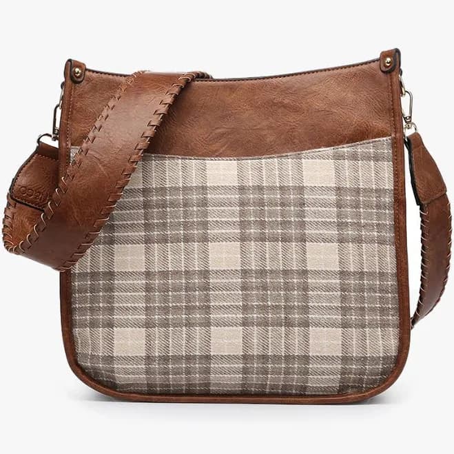 Chloe Plaid Classic Crossbody with Guitar Strap