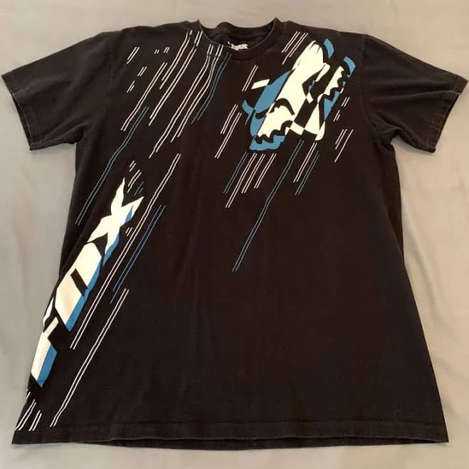 Fox Racing Shirt Mens Large Black Fox Head Logo Motocross Graphic Tee