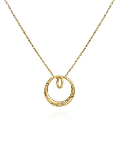 Vince Camuto Interlocking Circle Crystal Stone Pendant Necklace