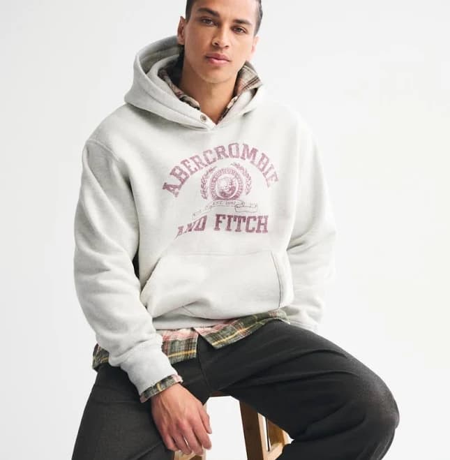 Abercrombie & Fitch Men's Logo Popover Hoodie