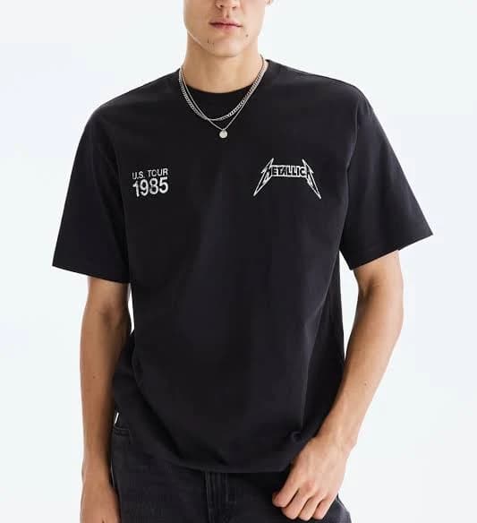Men H&M White Loose Fit T-shirt