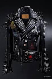 Long Spiked Studded Gothic Men Leather Jacket – Boho Living Room