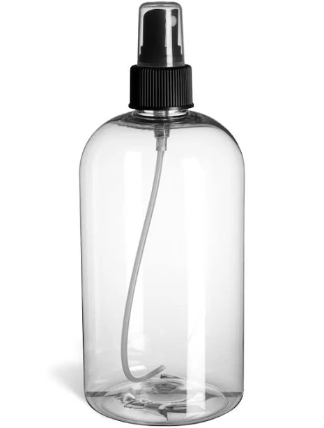 Clear PET Plastic Boston Round Fine Mist Sprayer