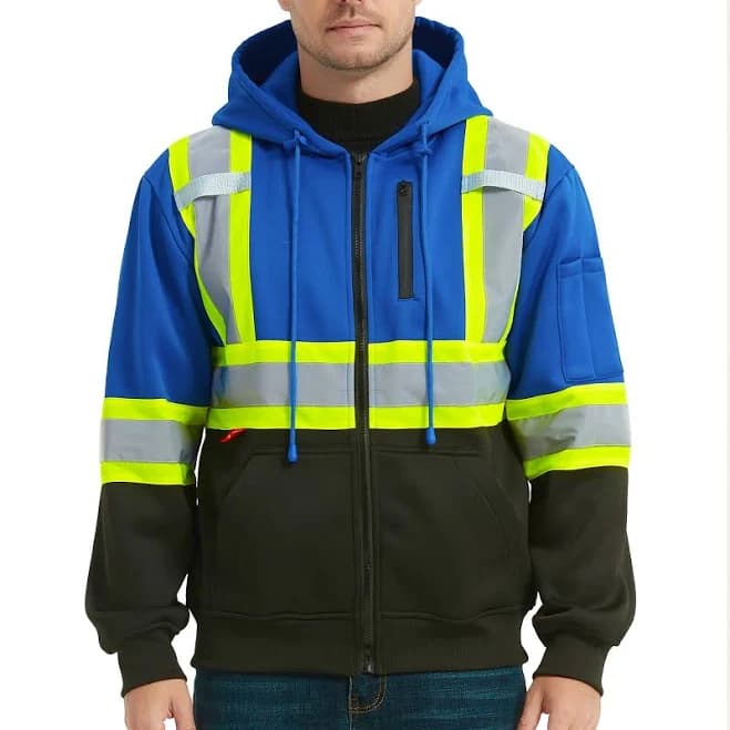 ProtectX High Visibility Reflective Safety Hoodie with Pockets