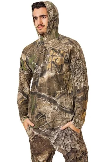 Men's Realtree Camo Bamboo Hunting Shirt Ultra Soft Long Sleeve Hoodie