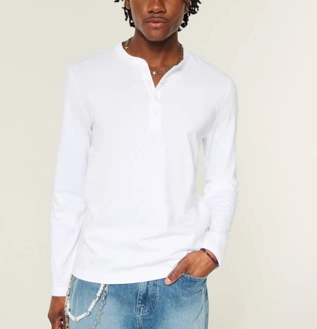 Hollister Men's Long-Sleeve Henley