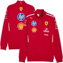 Men's Puma Red Scuderia Ferrari 2025 Replica Half Zip Sweatshirt