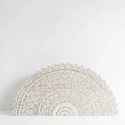 Whitewashed Moon Queen Size Headboard