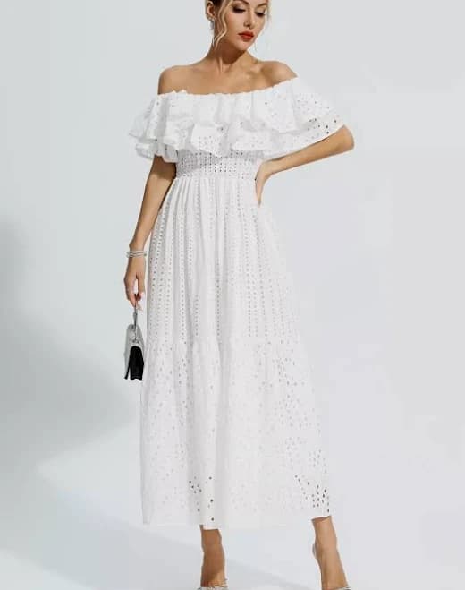 Malani Cutout Ruffle Maxi Dress