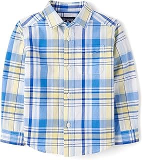 Big Boys' Long Sleeve Poplin Button Down Shirt