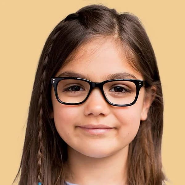 Kids Square Glasses For Girls - Black Frames - Jonas Paul Eyewear - Elsie - Free Rx Lenses Included