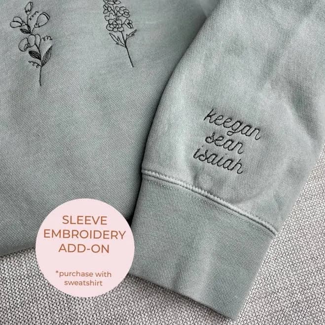 Minimal Script Font Embroidered Sweatshirt