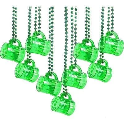 4E's Novelty St. Patrick's Day 12-Pack Shot Glass Bead Necklaces