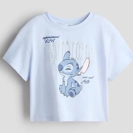 H&M Light Cotton T-Shirt with Printed Motif