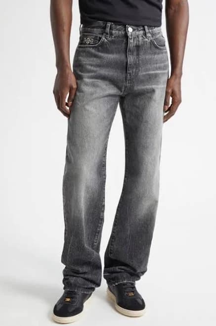 Versace Men's Loose Fit Stonewash Denim Jeans