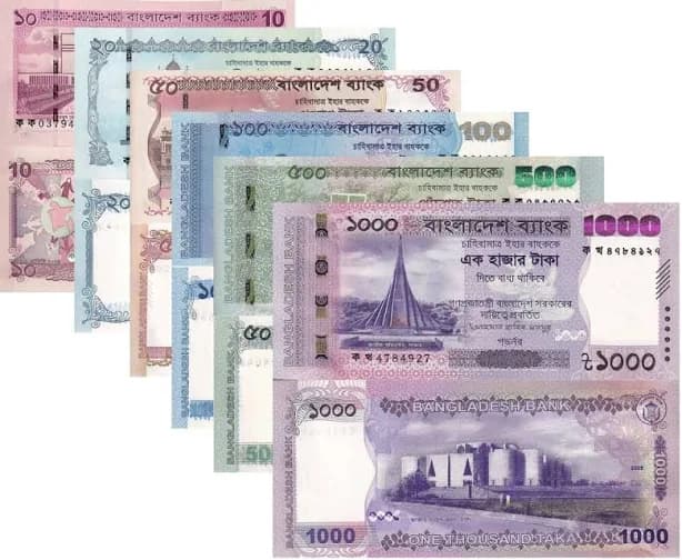 Bangladesh SET 6 UNC 10 20 50 100 500 1000 Taka 2025 2026 P 76 77 78 79 P 81 82