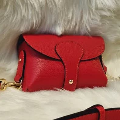 Leather Crossbody Bag with Gold Hardware